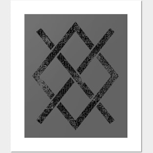 Gungnir Norse Odin Viking Rune Pagan Distressed Posters and Art